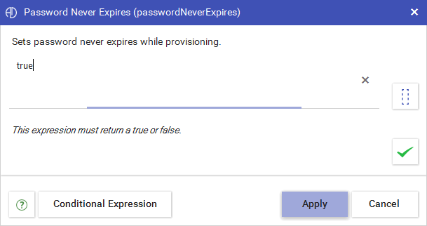 password never expires expression